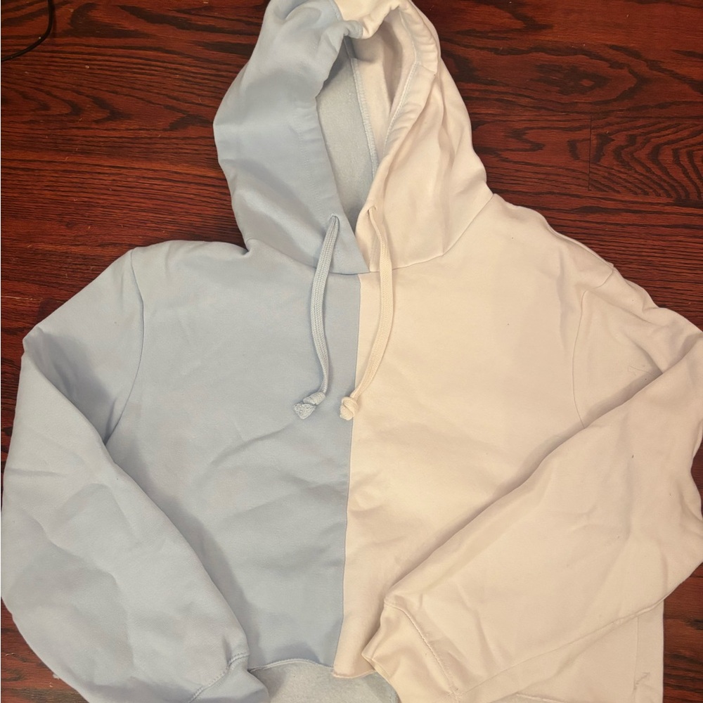 Two-Tone Blue and White Hoodie